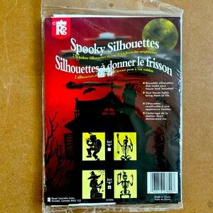 Spooky Silhouettes Window Halloween Decorations - Witch & Skeleton